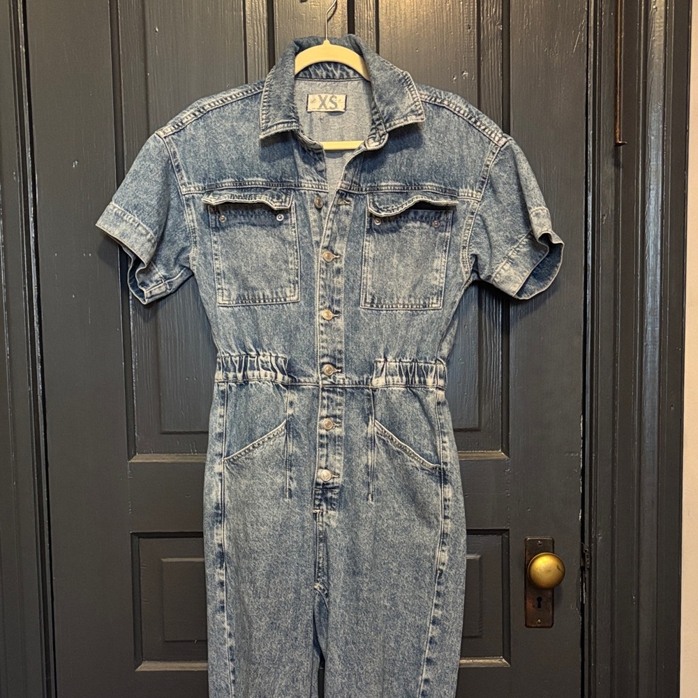 Free people Marci Light Blue Denim coverall XS